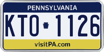 PA license plate KTO1126