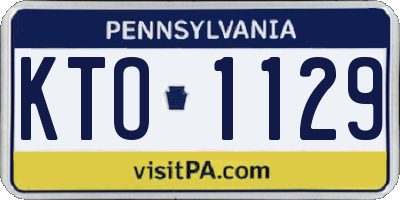 PA license plate KTO1129