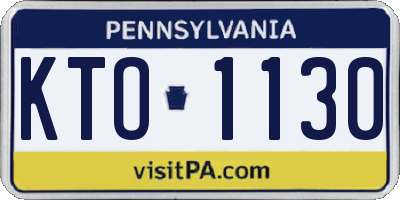 PA license plate KTO1130