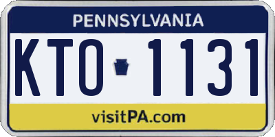 PA license plate KTO1131