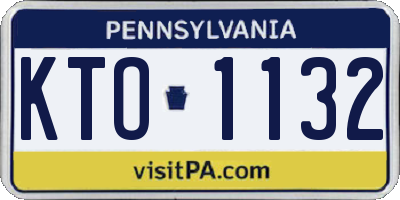 PA license plate KTO1132