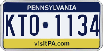 PA license plate KTO1134