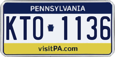 PA license plate KTO1136