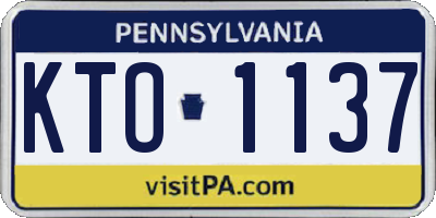 PA license plate KTO1137