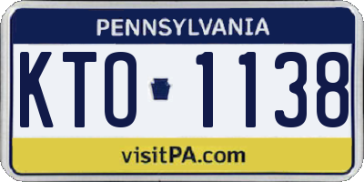 PA license plate KTO1138