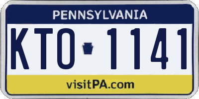 PA license plate KTO1141