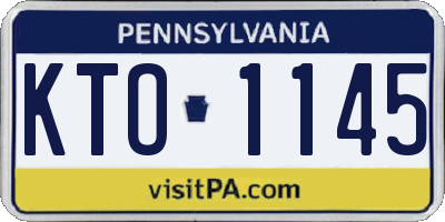 PA license plate KTO1145