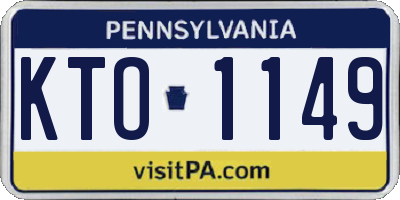 PA license plate KTO1149