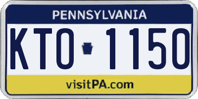PA license plate KTO1150