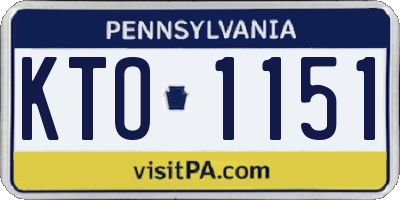 PA license plate KTO1151
