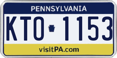 PA license plate KTO1153