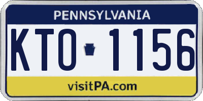 PA license plate KTO1156