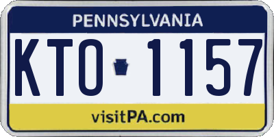 PA license plate KTO1157