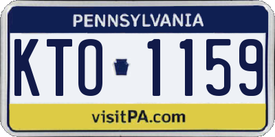 PA license plate KTO1159