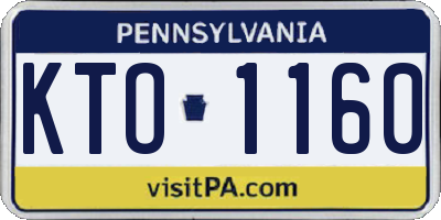 PA license plate KTO1160