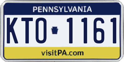PA license plate KTO1161