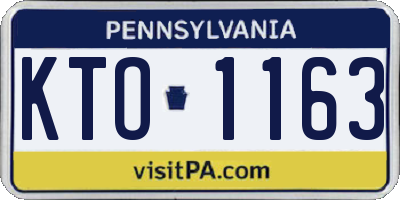 PA license plate KTO1163