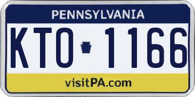 PA license plate KTO1166