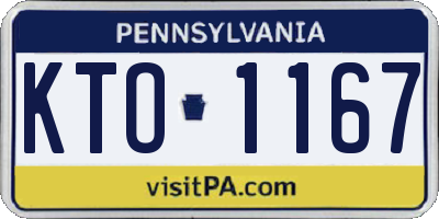 PA license plate KTO1167