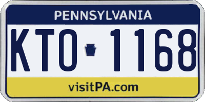 PA license plate KTO1168