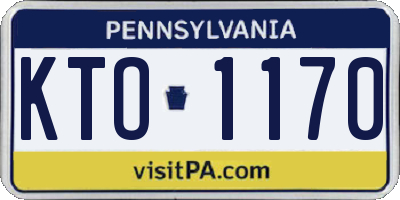PA license plate KTO1170