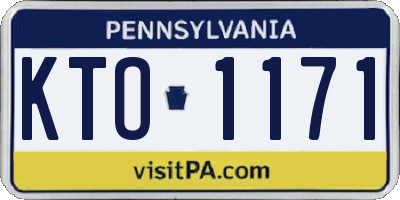 PA license plate KTO1171
