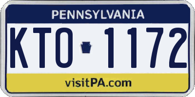 PA license plate KTO1172