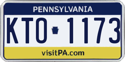 PA license plate KTO1173