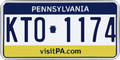 PA license plate KTO1174