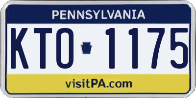 PA license plate KTO1175