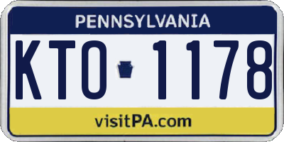 PA license plate KTO1178