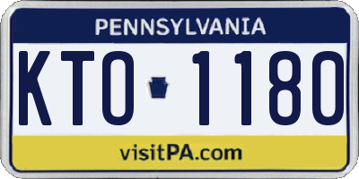 PA license plate KTO1180