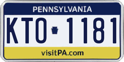 PA license plate KTO1181
