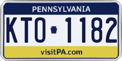 PA license plate KTO1182