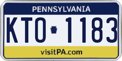 PA license plate KTO1183