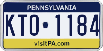 PA license plate KTO1184