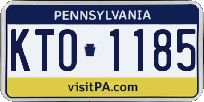 PA license plate KTO1185