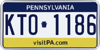 PA license plate KTO1186
