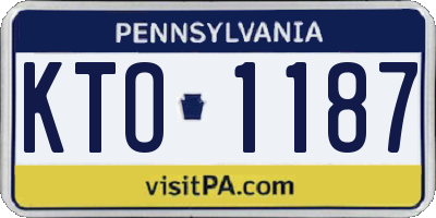 PA license plate KTO1187