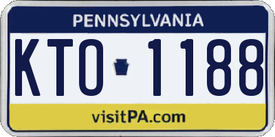 PA license plate KTO1188