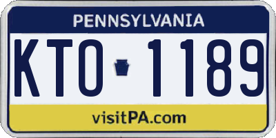 PA license plate KTO1189