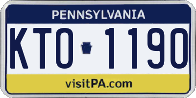PA license plate KTO1190
