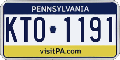 PA license plate KTO1191