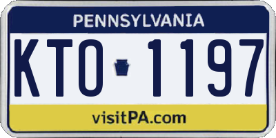 PA license plate KTO1197