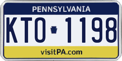 PA license plate KTO1198