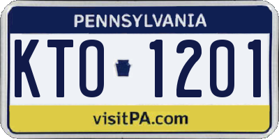 PA license plate KTO1201