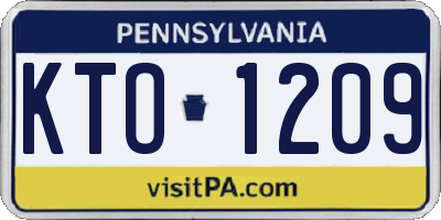 PA license plate KTO1209