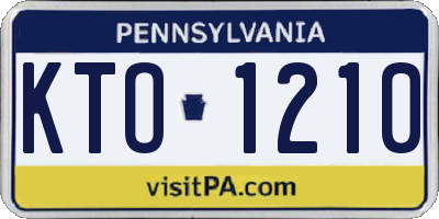 PA license plate KTO1210