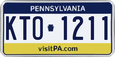 PA license plate KTO1211