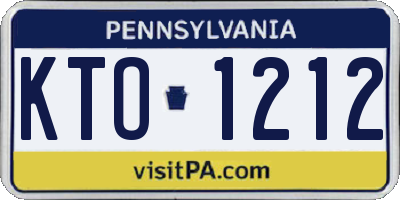 PA license plate KTO1212